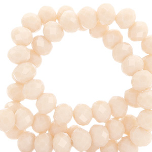 Top Facet kralen 6x4 mm disc Peach beige-pearl shine coating