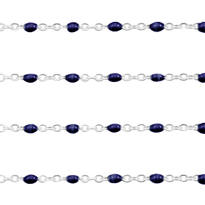 Roestvrij stalen (RVS) Stainless steel onderdelen jasseron 1mm Donker blauw-zilver