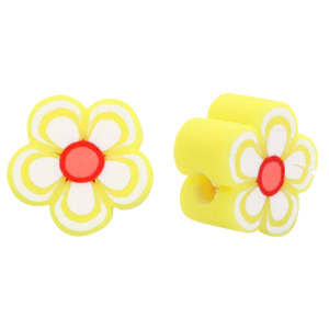 Polymeer kralen bloem Yellow