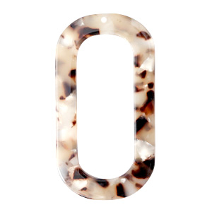 Resin hangers langwerpig ovaal 56x30mm Mixed beige brown