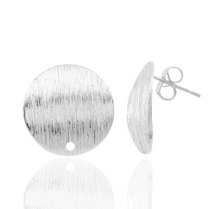Onderdelen TQ metaal oorbellen oorsteker 15mm met oogje Antiek zilver