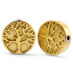 Hematite kralen levensboom 10mm Gold