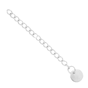 Roestvrij stalen (RVS) Stainless steel onderdelen verlengketting coin 8mm Zilver