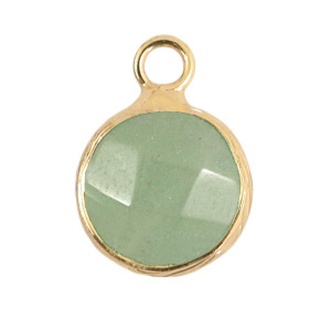 Natuursteen hangers 16mm Light green-gold