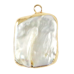 BQ Zoetwaterparels bedel asymmetric Gold-Natural white