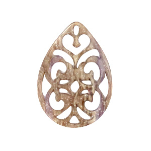 Resin hangers druppel barok 38x27mm Sugar almond taupe
