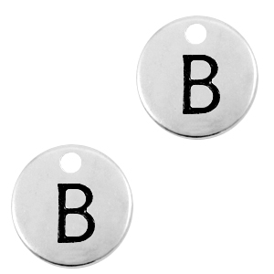 Bedels DQ metaal initial B Antiek zilver (nikkelvrij)