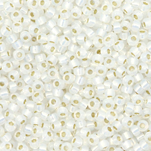 Miyuki rocailles 11/0 Gilt lined white opal 11-551