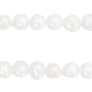 BQ Zoetwaterparels nugget rond 7-8mm Naturel white