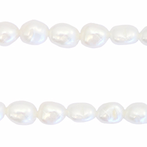 BQ Zoetwaterparels nugget oval 7-8x6-7mm Natural white