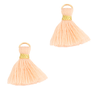 Kwastjes 1.5cm Gold-seashell pink