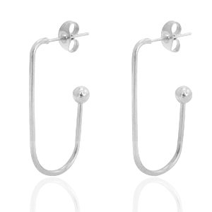 Roestvrij stalen (RVS) Stainless steel oorbellen Zilver