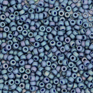Miyuki rocailles 11/0 Opaque glazed frosted rainbow bayberry blue 11-4703