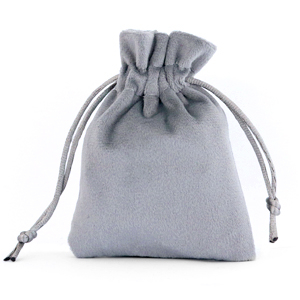 Sieraad zakje velvet Grey