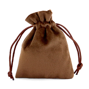 Sieraad zakje velvet Dark brown