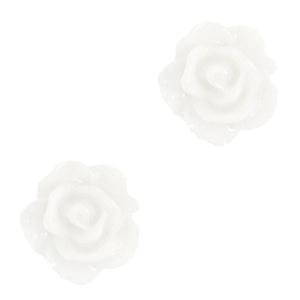 Roosjes kralen 10mm Bright white