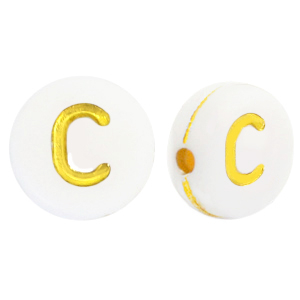 Letterkralen van acryl C White-gold