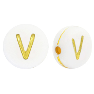 Letterkralen van acryl V White-gold