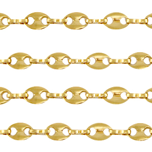 Roestvrij stalen (RVS) Stainless steel onderdelen jasseron puff mariner link Goud