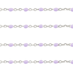 Roestvrij stalen (RVS) Stainless steel onderdelen jasseron 1mm Grapevine purple-zilver