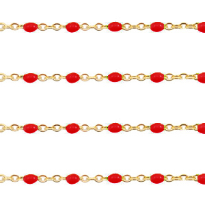 Roestvrij stalen (RVS) Stainless steel onderdelen jasseron 1mm Samba red-goud