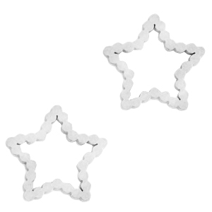 Roestvrij stalen (RVS) Stainless steel bedels/tussenstuk star Zilver