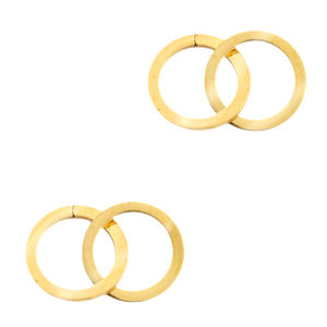 Roestvrij stalen (RVS) Stainless steel bedels/tussenstuk double circle Goud