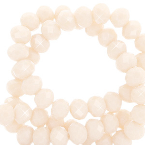 Top Facet kralen 4x3mm disc Silky peach-pearl shine coating