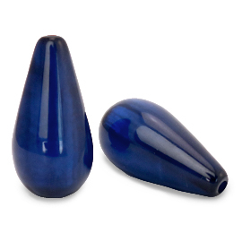Polaris Elements kralen druppel vorm Mosso shiny Deep blue