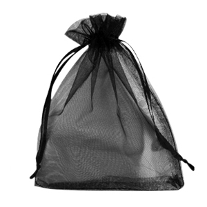 Sieraad zakje organza 13x18cm Black