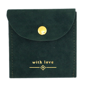 Sieraad zakje "with love" Dark green-gold