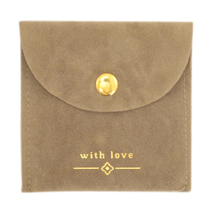 Sieraad zakje "with love" Brown-gold