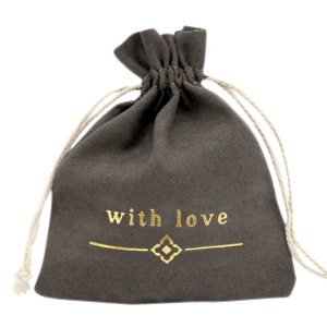 Sieraad zakje "with love" Black-gold