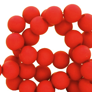 4 mm acryl kralen matt Candy red