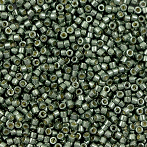 Miyuki kralen delica's 11/0 Duracoat galvanized steel green DB-2512