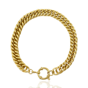 Roestvrij stalen (RVS) Stainless steel schakelarmbanden boeislot Goud