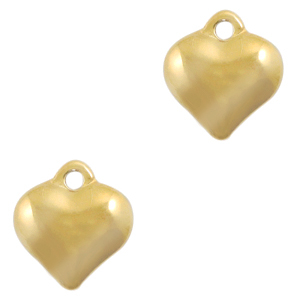 Roestvrij stalen (RVS) Stainless steel bedels hart Goud