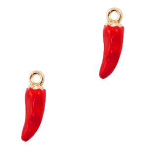 Basic Quality metalen bedels peper Goud-rood