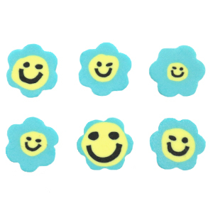 Polymeer kralen bloem smiley Blue