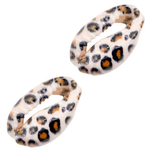 Schelp kralen specials Kauri Leopard-orange