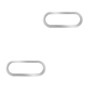 Roestvrij stalen (RVS) Stainless steel bedels/tussenstuk oval Zilver