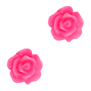 Roosjes kralen 10mm Magenta pink