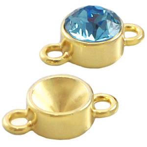 Onderdelen TQ metaal setting voor Swarovski SS39 2 ogen Goud
