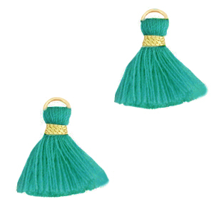 Kwastjes 1.5cm Gold-jade green