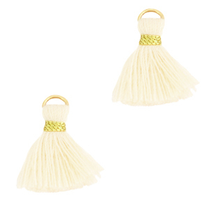 Kwastjes 1.5cm Gold-off white
