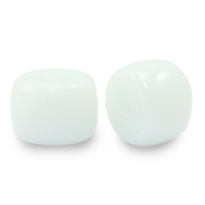 8 mm rondellen glaskralen White