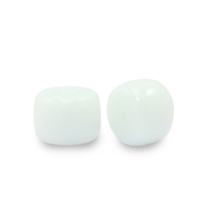 6 mm rondellen glaskralen White