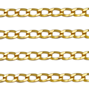 Roestvrij stalen (RVS) Stainless steel onderdelen jasseron cuban schakel Goud