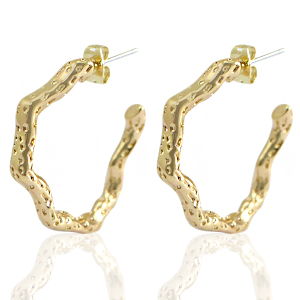 Brass TQ metaal oorbellen/oorstekers creolen Gold