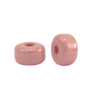 Polaris Elements kralen Glaze rondellen 6x4mm shiny Rouge blush